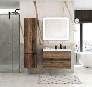 Шкаф подвесной Art&Max Techno 40x160см левый дуб бомонд лофт AM-Techno-1600-AC-SO-LW646-L